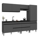 Ver imagem 2 de Armário Cozinha Modulada Completa 251,5cm Milano Multimóveis Mp2399 Cinza