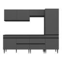Ver imagem 1 de Armário Cozinha Modulada Completa 251,5cm Milano Multimóveis Mp2399 Cinza