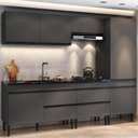 Ver imagem 4 de Armário Cozinha Modulada Completa 251,5cm Milano Multimóveis Mp2399 Cinza