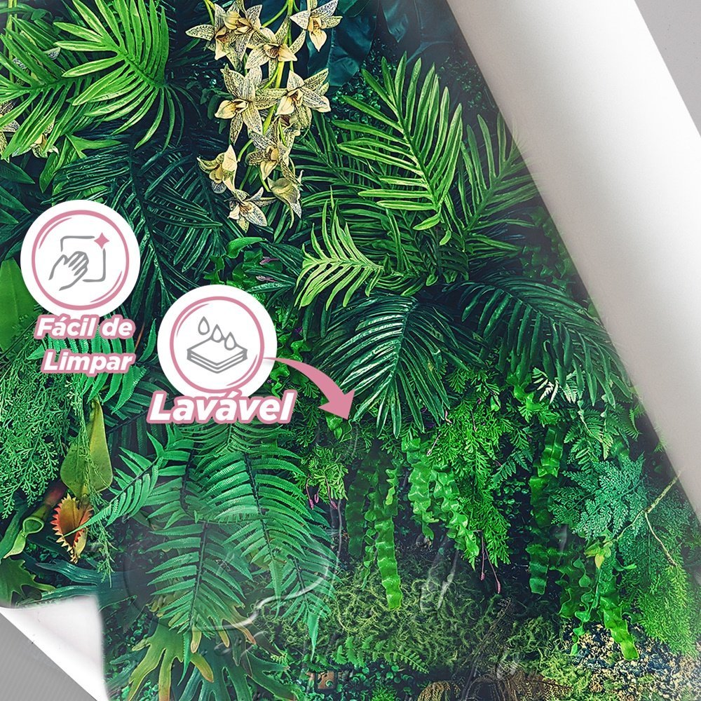 Papel de Parede 3D Painel 3M Folhas Flores tropical Vinil Folhagem Auto Colante Vinílico Lavável - 4