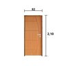 Kit Porta de Madeira 210x82cm Batente 11cm Fechadura Stilo Belissima 6 Rodam  - 3
