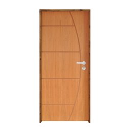 Kit Porta de Madeira 210x82cm Batente 11cm Fechadura Stilo Belissima 6 Rodam  - 2