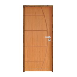 Kit Porta de Madeira 210x82cm Batente 11cm Fechadura Stilo Belissima 6 Rodam  - 2