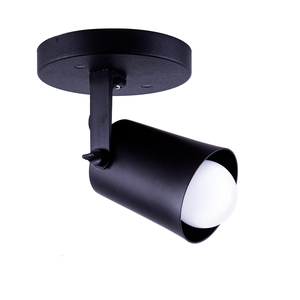 Spot de Sobrepor Moderno Direcionável Fokus 1 Lâmpada E27 Bivolt:Preto/110V/220V