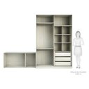 Ver imagem 3 de Guarda Roupa Closet, 3 Gavetas, 2 Cabideiros Legno Crema