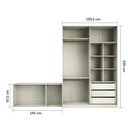 Ver imagem 4 de Guarda Roupa Closet, 3 Gavetas, 2 Cabideiros Legno Crema