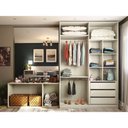 Ver imagem 1 de Guarda Roupa Closet, 3 Gavetas, 2 Cabideiros Legno Crema