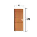 Ver imagem 3 de Kit Porta de Madeira 210x62cm Batente 9cm Fechadura Stilo Belissima 7 Rodam Abertura Esquerda Marrom