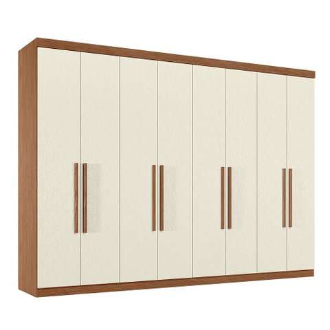 Guarda Roupa Roupeiro Casal 8 Portas 4 Gavetas Master New 8.4 Jatoba Areia Santos Andirá