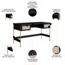Ver imagem 3 de Mesa Escrivaninha e Estante Pé Metal Arlo A10 Nero/dourado - Mpozenato