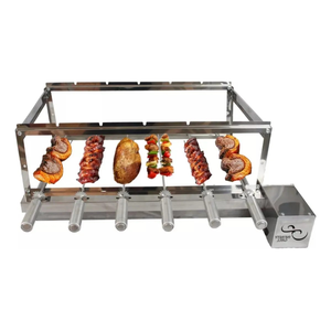 Churrasqueira Gira Grill 6 Espeto Inox Lado Direito