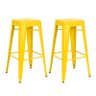 Kit - 2 X Banquetas Altas Iron Tolix - Industrial - Aço - Vintage - Amarelo - 1