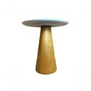 Ver imagem 3 de Mesa De Jantar Cone 70 Cm Base Madeira Freijó Tampo Laqueado Branco Cor Marrom