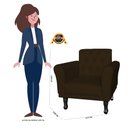Ver imagem 5 de Poltrona Decorativa Classic Capitonê Suede Diversas Cores - DS Estofados - Marrom