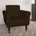 Ver imagem 4 de Poltrona Decorativa Classic Capitonê Suede Diversas Cores - DS Estofados - Marrom