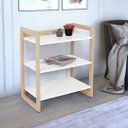 Ver imagem 1 de Prateleira Multiuso Mdf 3 Prateleiras Pintura Pu Fosca 9 Cores Moderna:branco