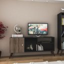 Ver imagem 3 de Rack Retrô 1 Porta para Tv até 60 Polegadas Preto/rústico