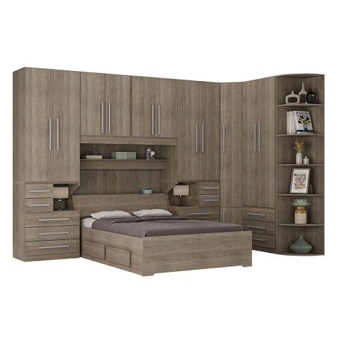 Dormitório Queen Size sem Cama 1344s Castanho