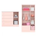 Ver imagem 3 de Quarto Infantil Completo Iris 4 Portas 6 Gavetas Rosa - Pnr Móveis