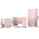 Ver imagem 4 de Quarto Infantil Completo Iris 4 Portas 6 Gavetas Rosa - Pnr Móveis