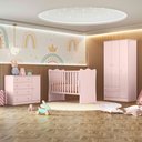 Ver imagem 1 de Quarto Infantil Completo Iris 4 Portas 6 Gavetas Rosa - Pnr Móveis