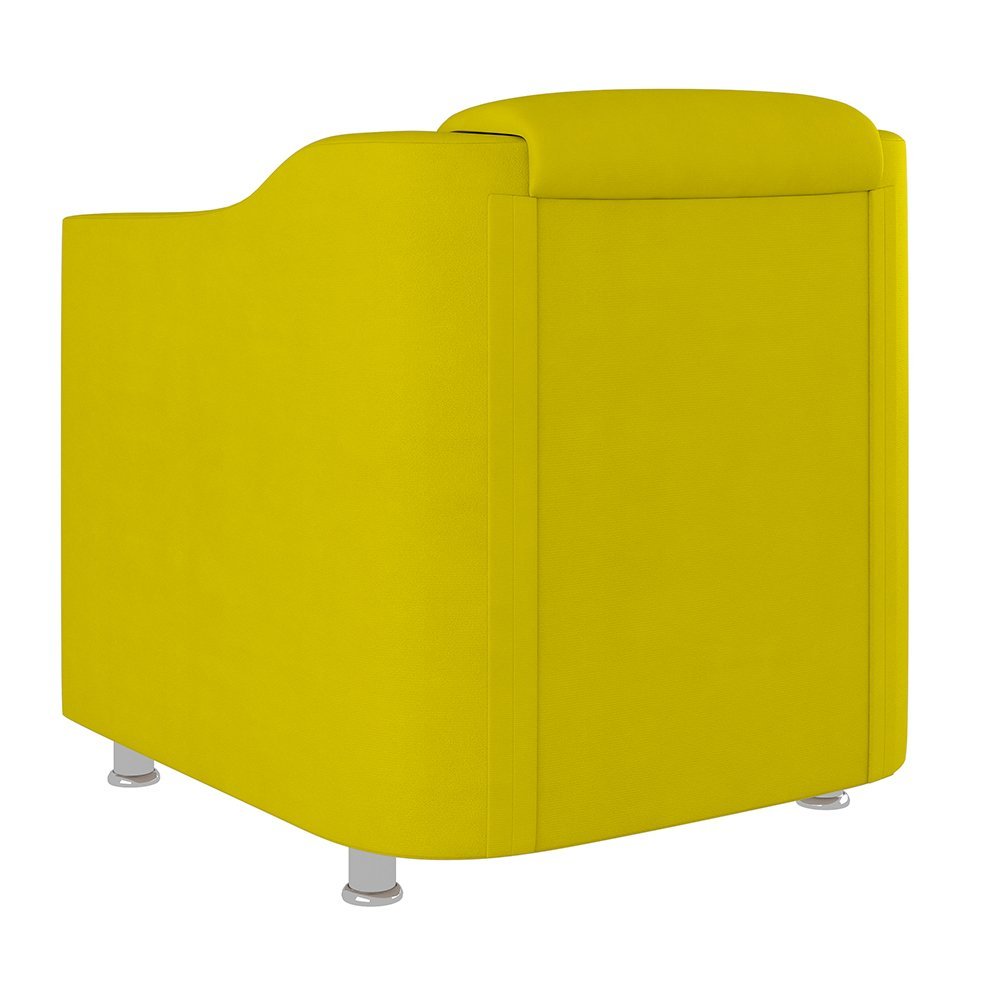 Cadeira Poltrona Decorativa Reforçada Sala de Espera – Balaqui Decor Cor:Amarelo - 4