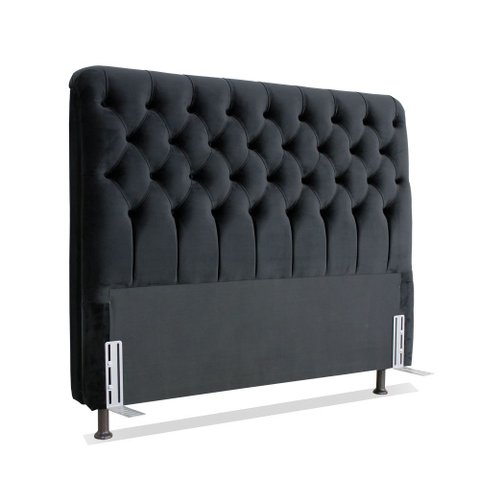 Cabeceira de Cama Box Casal 138 Cm Padua Tecido Suede Veludo Preto