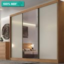 Ver imagem 2 de Guarda-roupa Casal 100% Mdf 3 Portas Correr com Espelho 6 Gavetas Natus Novo Horizonte Cumaru Fendi