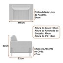 Ver imagem 3 de Conjunto Sofá 2 Lugares e Poltrona Ouro Veludo Cinza Claro - Sallar Home