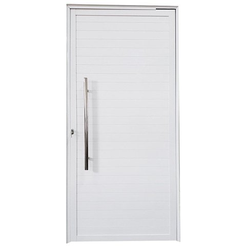 Porta Pivotante de Alumínio Branco com Puxador Linha Veneza:Direita/ 210 x 100