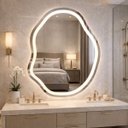 Ver mais imagens de Espelho LED Orgânico Touch 3 Cores de Luz com Desembaçador e Display Digital 80x60 cm Bivolts
