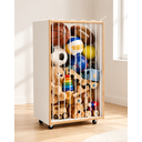 Ver imagem 1 de Baú Organizador Porta Bolas e Brinquedos Infantil Cesto Multifuncional com Rodinhas | MDF Branco