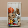 Baú Organizador Porta Bolas e Brinquedos Infantil  Cesto Multifuncional com Rodinhas | Mdf Branco - 8