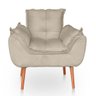 Poltrona Opala para Sala Confortável Resistente Veludo Bege - 4