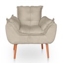 Ver imagem 4 de Poltrona Opala para Sala Confortável Resistente Veludo Bege