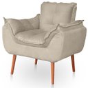 Ver imagem 1 de Poltrona Opala para Sala Confortável Resistente Veludo Bege