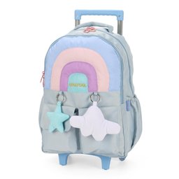 Mochila com Rodas Up4you Arco Íris Azul Petit - Luxcel - 2