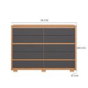 Ver imagem 3 de Guarda Roupa Casal Doble 06 Portas e Cômoda Duetto 10 Gavetas Freijo Titanium- Móveis Albatroz