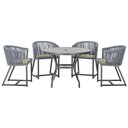 Ver imagem 1 de Mesa com 4 Cadeiras e Noronha Estofado 8 Trama Original Prata