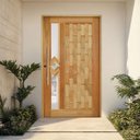 Ver imagem 1 de Kit Porta de Madeira Pivotante 210x110cm Batente 14cm Fechadura 803 Rolete Externa Com Visor Hale Esquadrias 