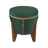 Puff Baú Multifuncional Tampo Amadeirado Veludo Verde - 1