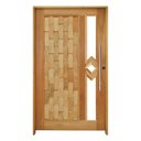 Ver imagem 2 de Kit Porta de Madeira Pivotante 210x120cm Batente 14cm Fechadura 803 Rolete Externa Com Visor Hale Esquadrias