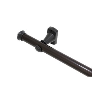 Kit varão para cortina 2,0mts tabaco 28mm compacto sala / quarto