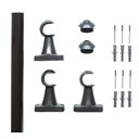 Ver imagem 2 de Kit Varão para Cortina 2,0mts Tabaco 28mm Compacto Sala / Quarto
