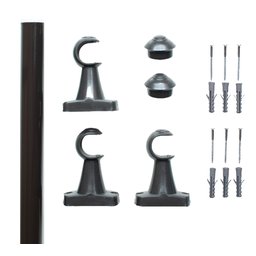 Kit varão para cortina 2,0mts tabaco 28mm compacto sala / quarto - 2