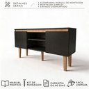 Ver imagem 4 de Rack Cava 107cm 2 Portas Preto para TV até 50" Byhouse