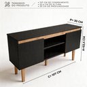 Ver imagem 5 de Rack Cava 107cm 2 Portas Preto para TV até 50" Byhouse
