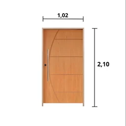 Kit Porta de Madeira Pivotante 210x102cm Batente 14cm Fechadura 803 Rolete Externa Belissima 6 Hale Esquadrias - 3