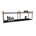 Ver imagem 2 de Nicho Industrial 2 Prateleiras Copacabana Ferro Cobre Tampo Preto 120cm