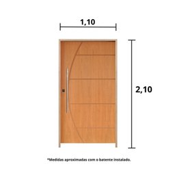Kit Porta de Madeira Pivotante 210x110cm Batente 14cm Fechadura 803 Rolete Externa Belissima 6 Hale Esquadrias  - 3